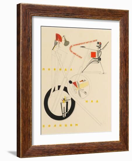 Title Sheet of Victory over the Sun by A. Kruchenykh, 1923-El Lissitzky-Framed Giclee Print