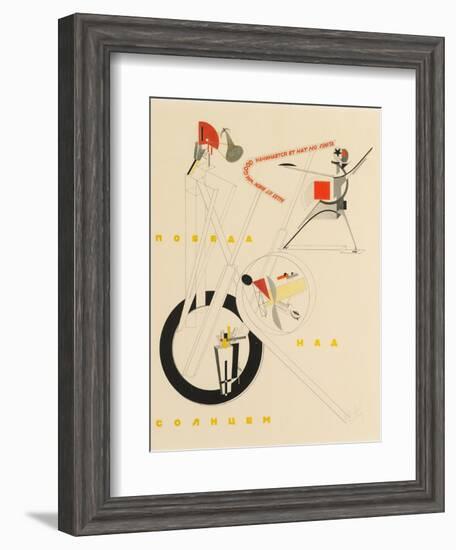 Title Sheet of Victory over the Sun by A. Kruchenykh, 1923-El Lissitzky-Framed Giclee Print