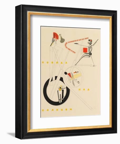 Title Sheet of Victory over the Sun by A. Kruchenykh, 1923-El Lissitzky-Framed Giclee Print