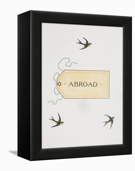 Title To 'Abroad'. Colour Illustraion Showing Three Birds and a Luggage Label-Thomas Crane-Framed Premier Image Canvas