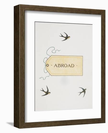 Title To 'Abroad'. Colour Illustraion Showing Three Birds and a Luggage Label-Thomas Crane-Framed Giclee Print