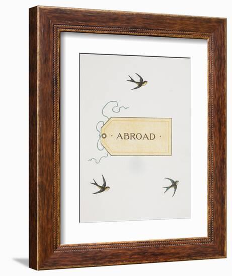 Title To 'Abroad'. Colour Illustraion Showing Three Birds and a Luggage Label-Thomas Crane-Framed Giclee Print