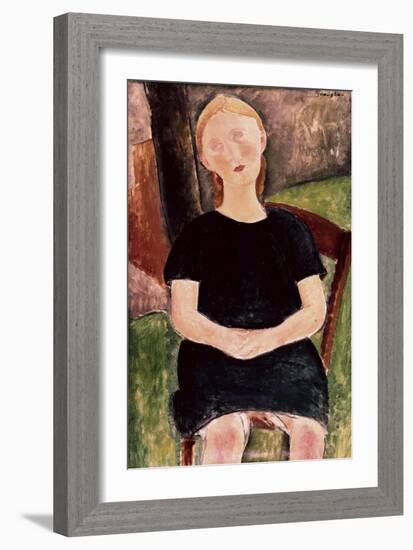 Title Unknown (Seated Woman, Blond)-Amedeo Modigliani-Framed Giclee Print