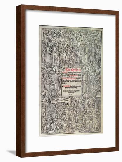 Titlepage of Great Bible, from the Hebrew and Greek Texts, c.1539-null-Framed Giclee Print