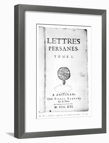 Titlepage of "Les Lettres Persanes" by Charles de Montesquieu 1721-null-Framed Giclee Print