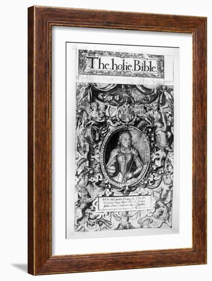 Titlepage of the Bishop's Bible, Pub. in 1568-English School-Framed Giclee Print