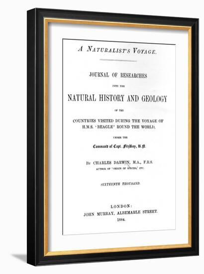 Titlepage to 'A Naturalist's Voyage around the World' by Charles Darwin, Edition Published in 1884-English-Framed Giclee Print