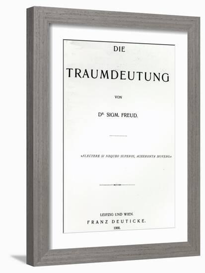 Titlepage to 'Die Traumdeutung' by Sigmund Freud, Published in 1899-German School-Framed Giclee Print