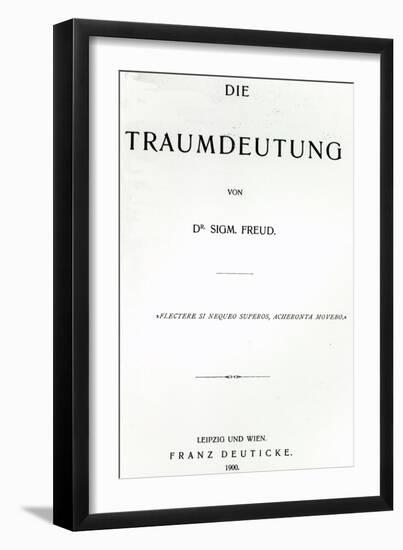 Titlepage to 'Die Traumdeutung' by Sigmund Freud, Published in 1899-German School-Framed Giclee Print