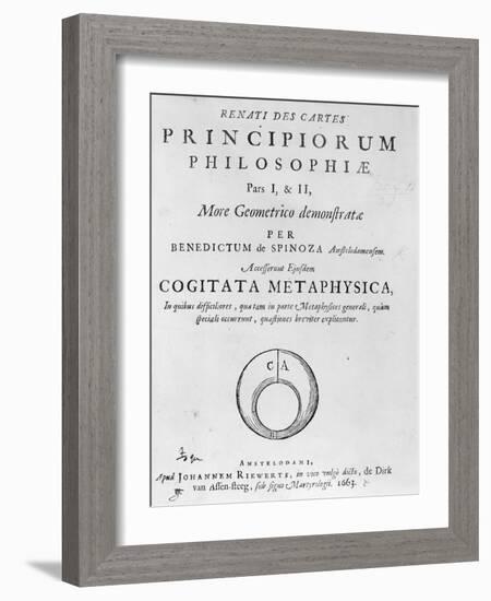Titlepage to 'Renati Descartes Principiorum Philosophie' by Baruch Spinoza, Published in 1663-Dutch-Framed Giclee Print