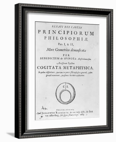 Titlepage to 'Renati Descartes Principiorum Philosophie' by Baruch Spinoza, Published in 1663-Dutch-Framed Giclee Print