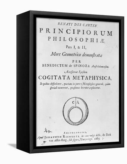 Titlepage to 'Renati Descartes Principiorum Philosophie' by Baruch Spinoza, Published in 1663-Dutch-Framed Premier Image Canvas