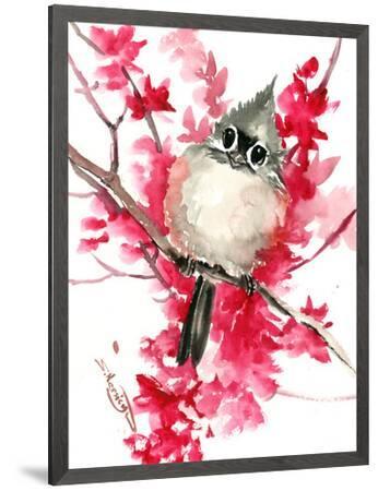 Titmouse And Spring Blossom Children Room 1 Stretched Canvas Print Suren Nersisyan Art Com