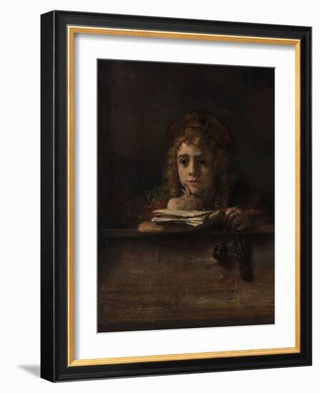 Titus at His Desk, 1655-Rembrandt van Rijn-Framed Giclee Print