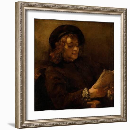 Titus reading, 1656-7-Rembrandt van Rijn-Framed Giclee Print