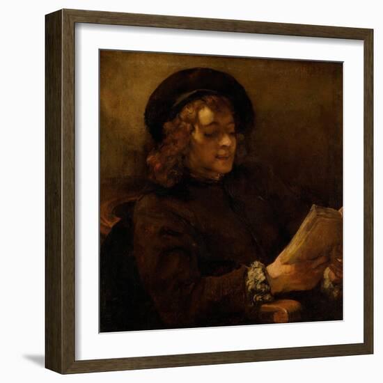 Titus reading, 1656-7-Rembrandt van Rijn-Framed Giclee Print