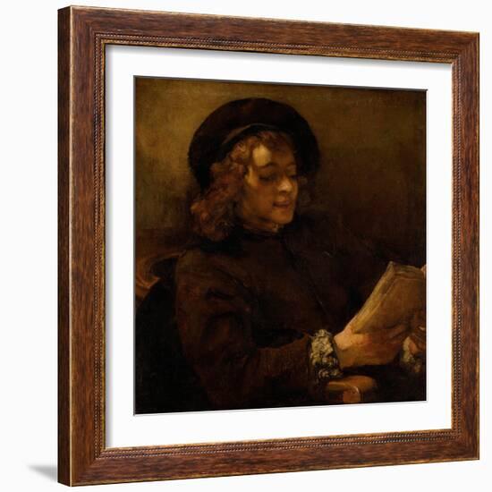 Titus reading, 1656-7-Rembrandt van Rijn-Framed Giclee Print