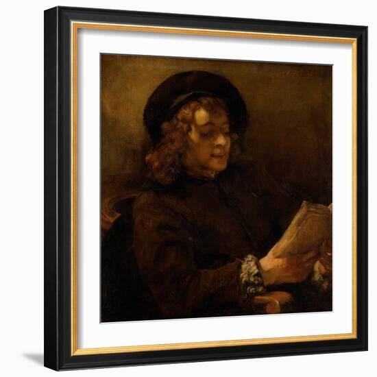 Titus reading, 1656-7-Rembrandt van Rijn-Framed Giclee Print