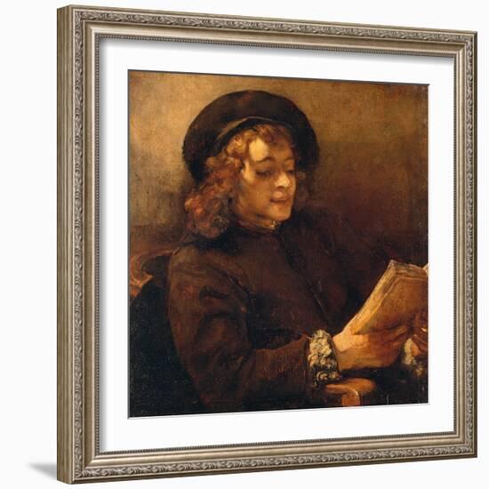 Titus, the Artist's Son, Reading, about 1656/57-Rembrandt van Rijn-Framed Giclee Print