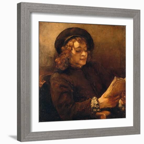 Titus, the Artist's Son, Reading, about 1656/57-Rembrandt van Rijn-Framed Giclee Print