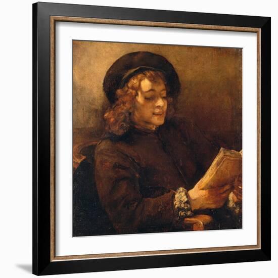 Titus, the Artist's Son, Reading, about 1656/57-Rembrandt van Rijn-Framed Giclee Print