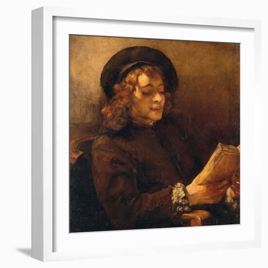 Titus, the Artist's Son, Reading, about 1656/57-Rembrandt van Rijn-Framed Giclee Print