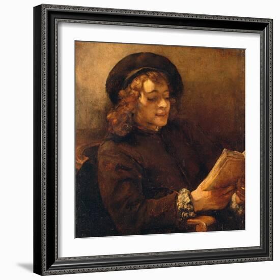 Titus, the Artist's Son, Reading, about 1656/57-Rembrandt van Rijn-Framed Giclee Print