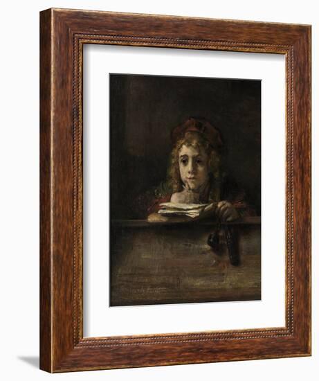 Titus Van Rijn, the Artist's Son, Reading-Rembrandt van Rijn-Framed Giclee Print