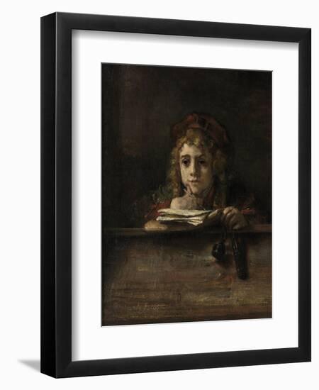 Titus Van Rijn, the Artist's Son, Reading-Rembrandt van Rijn-Framed Giclee Print