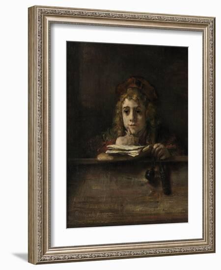 Titus Van Rijn, the Artist's Son, Reading-Rembrandt van Rijn-Framed Giclee Print