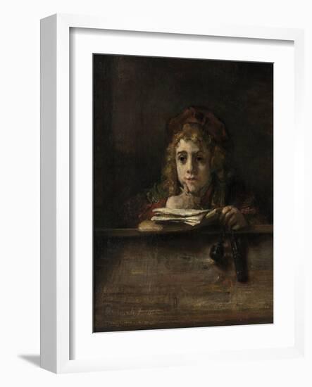 Titus Van Rijn, the Artist's Son, Reading-Rembrandt van Rijn-Framed Giclee Print