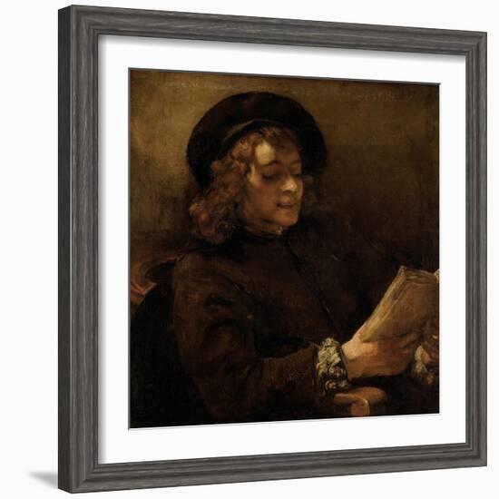 Titus Van Rijn, the Artist's Son, Reading-Rembrandt van Rijn-Framed Giclee Print