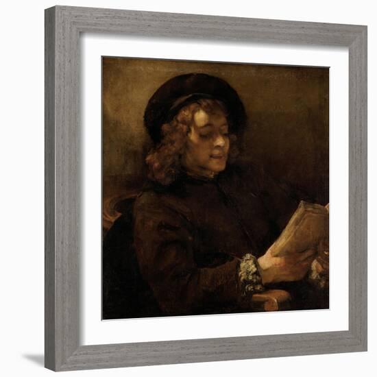 Titus Van Rijn, the Artist's Son, Reading-Rembrandt van Rijn-Framed Giclee Print