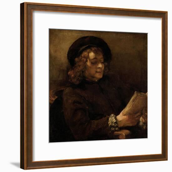 Titus Van Rijn, the Artist's Son, Reading-Rembrandt van Rijn-Framed Giclee Print