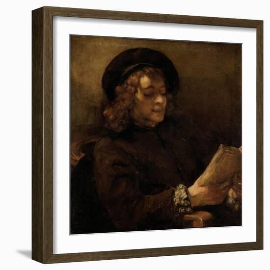 Titus Van Rijn, the Artist's Son, Reading-Rembrandt van Rijn-Framed Giclee Print