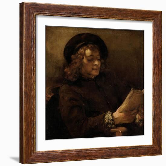 Titus Van Rijn, the Artist's Son, Reading-Rembrandt van Rijn-Framed Giclee Print