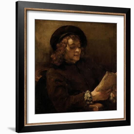 Titus Van Rijn, the Artist's Son, Reading-Rembrandt van Rijn-Framed Giclee Print