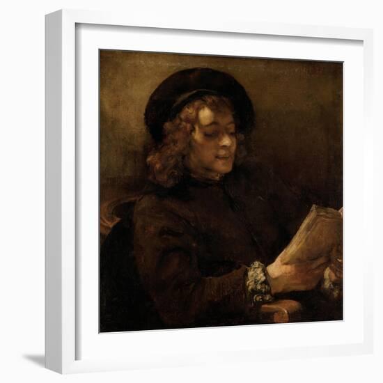 Titus Van Rijn, the Artist's Son, Reading-Rembrandt van Rijn-Framed Giclee Print