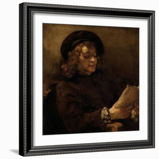 Titus Van Rijn, the Artist's Son, Reading-Rembrandt van Rijn-Framed Giclee Print