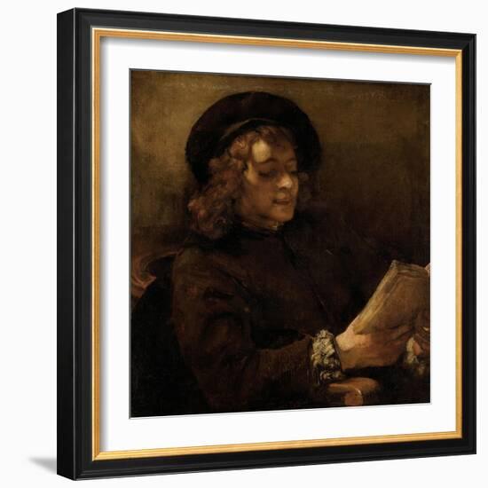 Titus Van Rijn, the Artist's Son, Reading-Rembrandt van Rijn-Framed Giclee Print