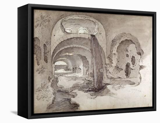 Tivoli, Cryptoporticus under the Temple of Hercules Victor-Sebastian Vrancx-Framed Premier Image Canvas