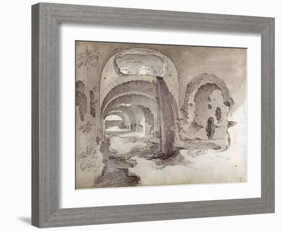 Tivoli, Cryptoporticus under the Temple of Hercules Victor-Sebastian Vrancx-Framed Giclee Print