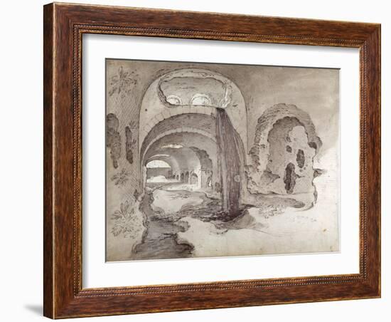 Tivoli, Cryptoporticus under the Temple of Hercules Victor-Sebastian Vrancx-Framed Giclee Print