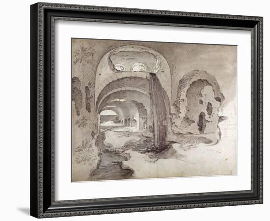 Tivoli, Cryptoporticus under the Temple of Hercules Victor-Sebastian Vrancx-Framed Giclee Print