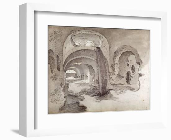 Tivoli, Cryptoporticus under the Temple of Hercules Victor-Sebastian Vrancx-Framed Giclee Print