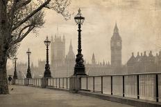 Big Ben & Houses of Parliament, Black and White Photo-tkemot-Photographic Print