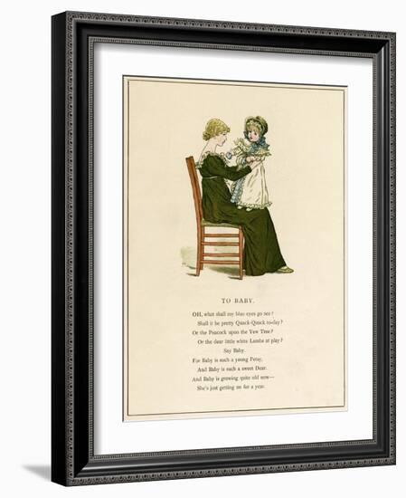 To Baby -- Mother with Child on Her Lap-Kate Greenaway-Framed Art Print