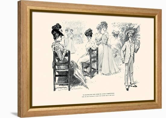 To Bachelors Who Wish To Avoid Competition-Charles Dana Gibson-Framed Stretched Canvas