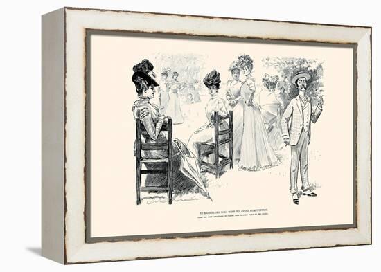 To Bachelors Who Wish To Avoid Competition-Charles Dana Gibson-Framed Stretched Canvas