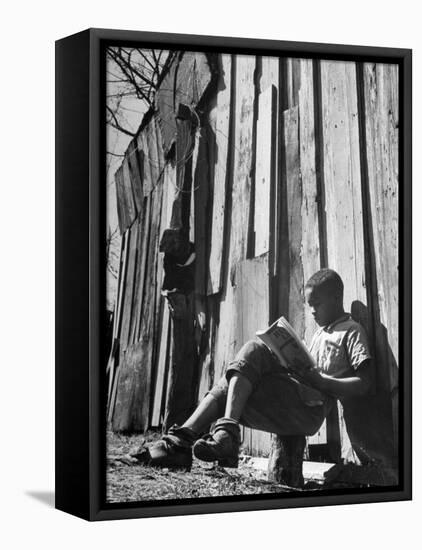 To Escape the Wrath of His Grandmother, Richard Wright Used to Sit Behind the Barn to Read-Ed Clark-Framed Premier Image Canvas